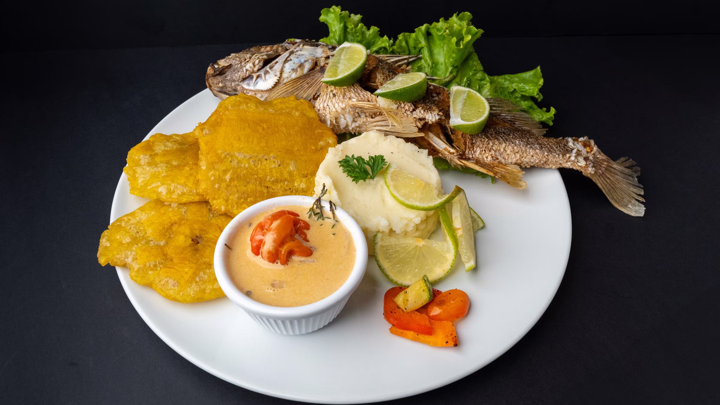 Fresh Caribbean seafood dish at Namuwoki Lodge restaurant